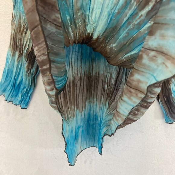 SERE NADE NEW YORK Accordion Top Sz 2X Sheer Blouse Blue Fairy Disco Boho Gypsy - Picture 10 of 12